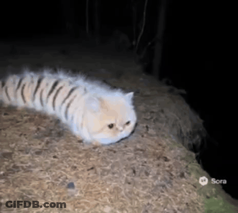 A Cat That Looks Like A Tiger Is Crawling On A Pile Of Hay . GIF