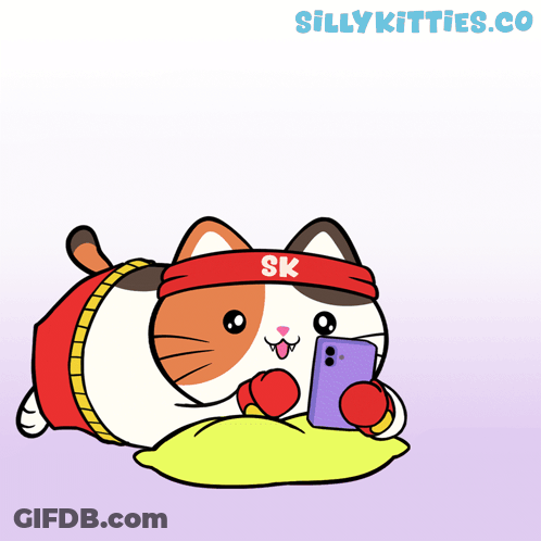 A Cat Wearing A Headband That Says ' I Love U ' GIF