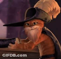 A Cat With A Beard Wearing A Black Hat GIF