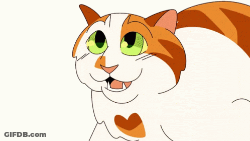 A Cat With A Heart On Its Chest Is Smiling GIF
