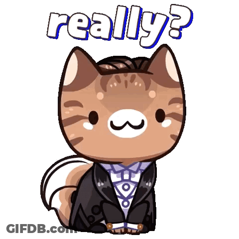 A Cat With A Mustache Is Wearing A Tuxedo And Says Really GIF