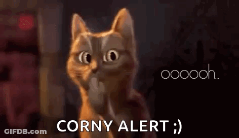 A Cat With A Surprised Look On Its Face And The Words `` Corny Alert '' . GIF