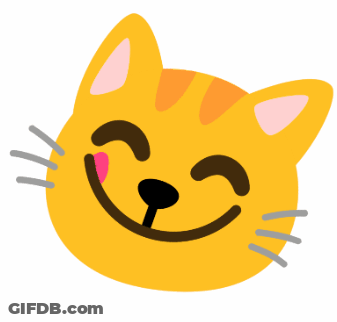 A Cat With Its Tongue Hanging Out And Smiling GIF