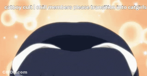 A Catboy Cult Chill Members Please Transition Into Catgirls Poster GIF