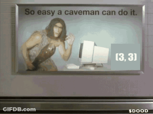 A Caveman Is Standing In Front Of A Computer With The Words So Easy A Caveman Can Do It On The Bottom GIF