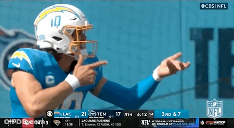 A Cbs Nfl Broadcast Of A Football Game Between The Lac And The Jaguars GIF