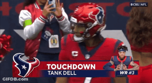 A Cbs Nfl Broadcast Of A Football Game Between The Texans And The Wr # 3 GIF