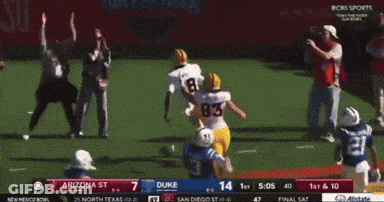 A Cbs Sports Broadcast Of A Football Game Between Duke And Arizona GIF