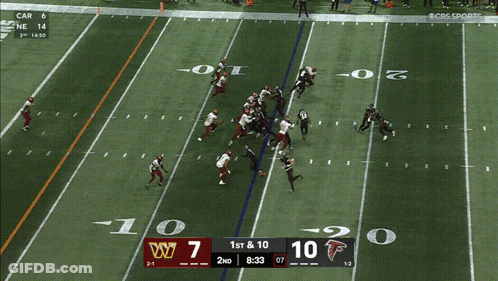 A Cbs Sports Broadcast Of A Football Game Between The Falcons And Virginia Tech GIF