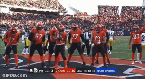 A Cbs Sports Broadcast Of A Football Game With A Score Of 4 To 3 GIF