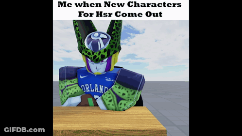 A Cell From Dragon Ball Z Is Sitting At A Table GIF