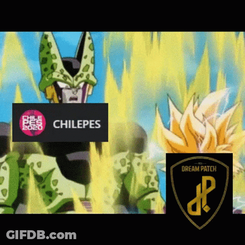 A Cell From Dragon Ball Z With A Sign That Says Chilepes On It GIF