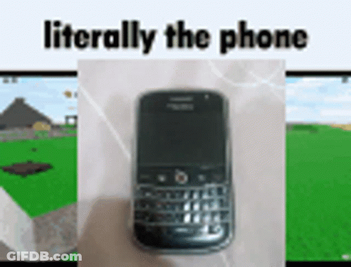 A Cell Phone Is Sitting On A Table With The Words Literally The Phone Above It GIF