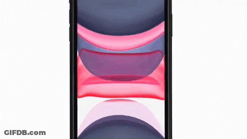 A Cell Phone With A Pink And Purple Screen GIF