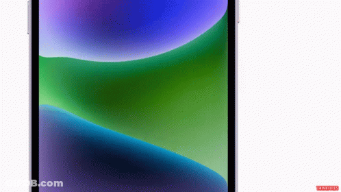 A Cell Phone With A Purple And Green Swirl On It GIF