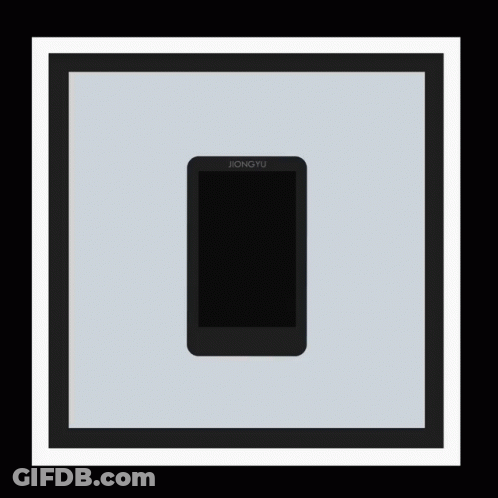 A Cell Phone With A White Screen In A Square GIF
