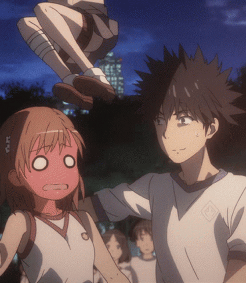 A Certain Magical Index Anime Drop Kick GIF