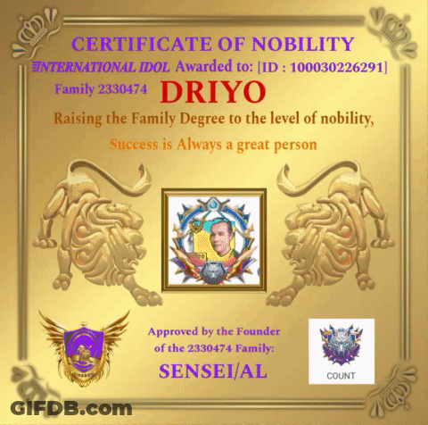A Certificate Of Nobility For The Founder Of The 2330478 Family GIF