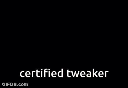 A Certified Tweaker Poster With A Red Background GIF