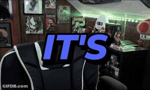 A Chair With The Words It 'S Written On It GIF