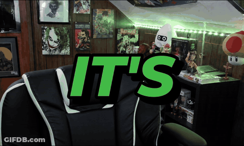 A Chair With The Words It 'S Written On It GIF