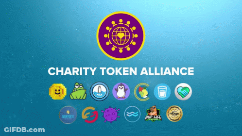 A Charity Token Alliance Logo With A Frog And A Penguin GIF