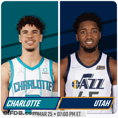 A Charlotte And Utah Basketball Game Is Scheduled For Mar 25 At 07:00 Pm Et GIF