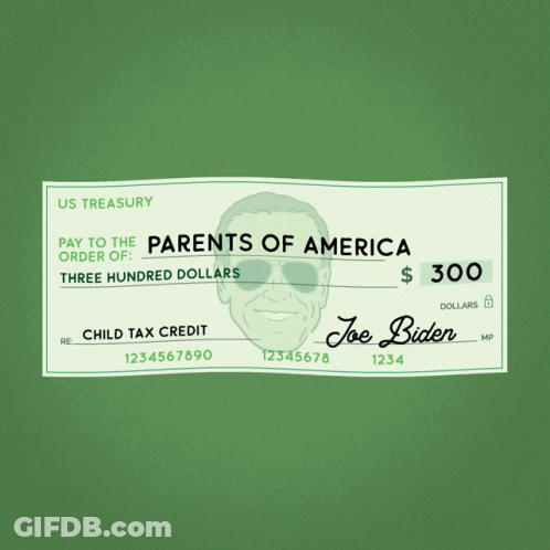 A Check That Says " Parents Of America " On The Front GIF