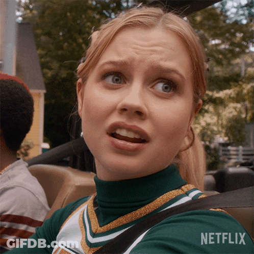 A Cheerleader With A Netflix Logo On The Bottom GIF