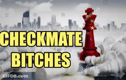 A Chess Board With The Words Checkmate Bitches Written Above It GIF