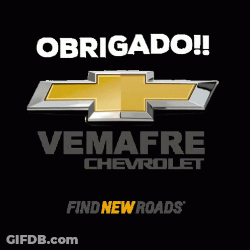 A Chevrolet Logo With The Words Obrigado Vemafre Chevrolet GIF