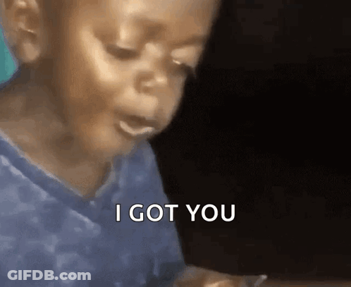 A Child Is Crying And Saying `` I Got You '' While Looking At Something . GIF