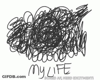 A Child 'S Drawing Of A Cloud With The Words `` My Life `` Written On It . GIF