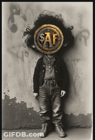 A Child With A Coin In Front Of His Face That Says Saf On It GIF