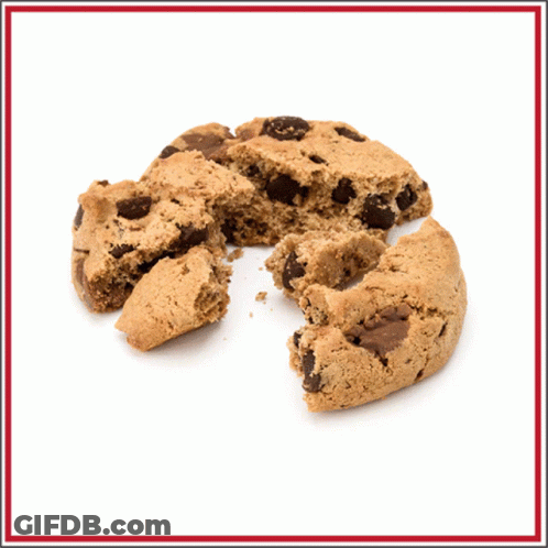 A Chocolate Chip Cookie With A Bite Taken Out Of It And The Words Which Is Better GIF