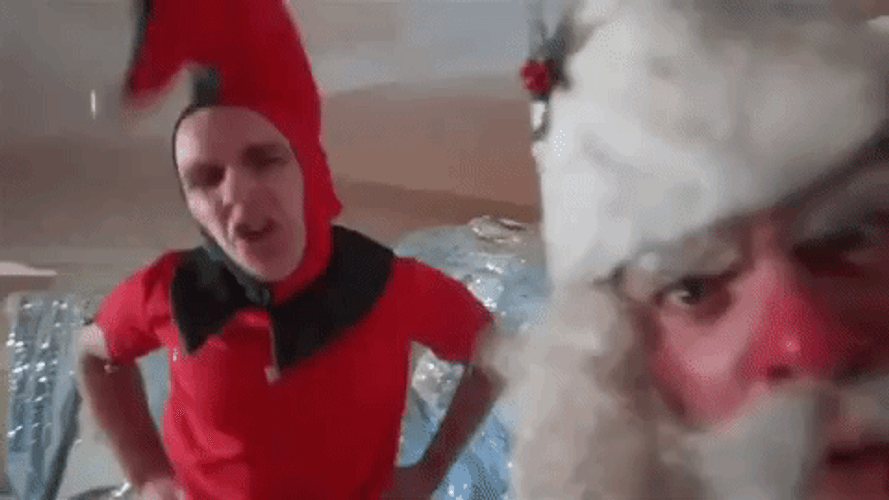 A Christmas Story Santa Elve's Yelling GIF