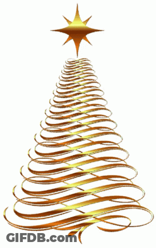 A Christmas Tree With A Red Star On Top GIF