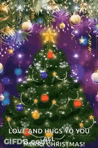 A Christmas Tree With A Star On Top Of It GIF