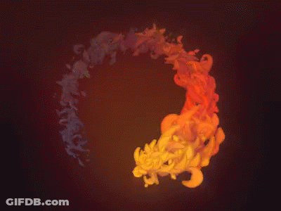 A Circle Of Fire With The Letter O In The Center GIF
