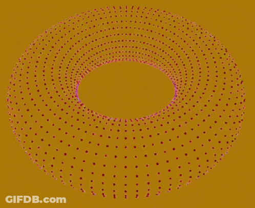 A Circle Of Green Lights With A Hole In The Middle GIF