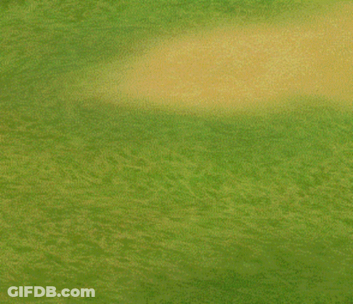 A Circle Of White Clouds Is On A Green Field GIF