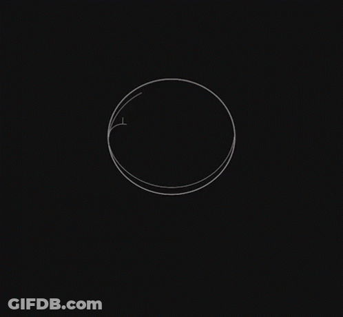 A Circle With A Crescent Moon In The Center GIF