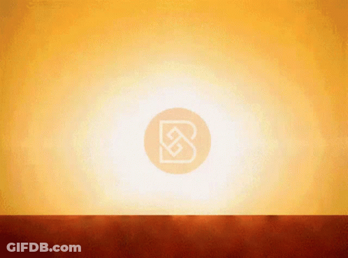 Circle With B Letter In Front Of Sunset GIF
