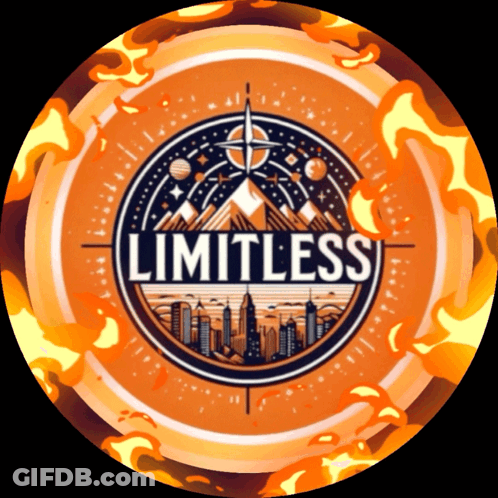 A Circle With The Word Limitless In The Center GIF