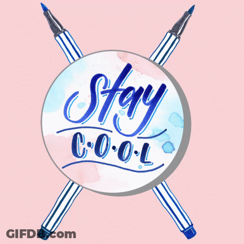 A Circle With The Words " Stay Cool " On It GIF