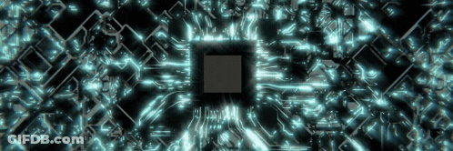 A Circuit Board With A Square In The Middle GIF