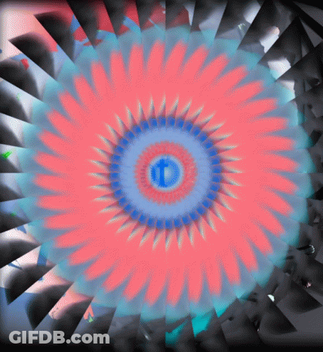 A Circular Design With A Blue Circle In The Center GIF