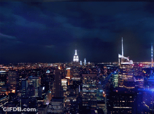 A City Skyline With The Empire State Building Visible GIF