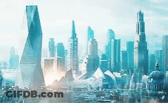 A City With A Lot Of Skyscrapers And Buildings GIF