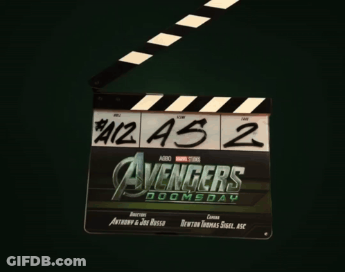 A Clapper Board For The Avengers Doomsday Movie GIF